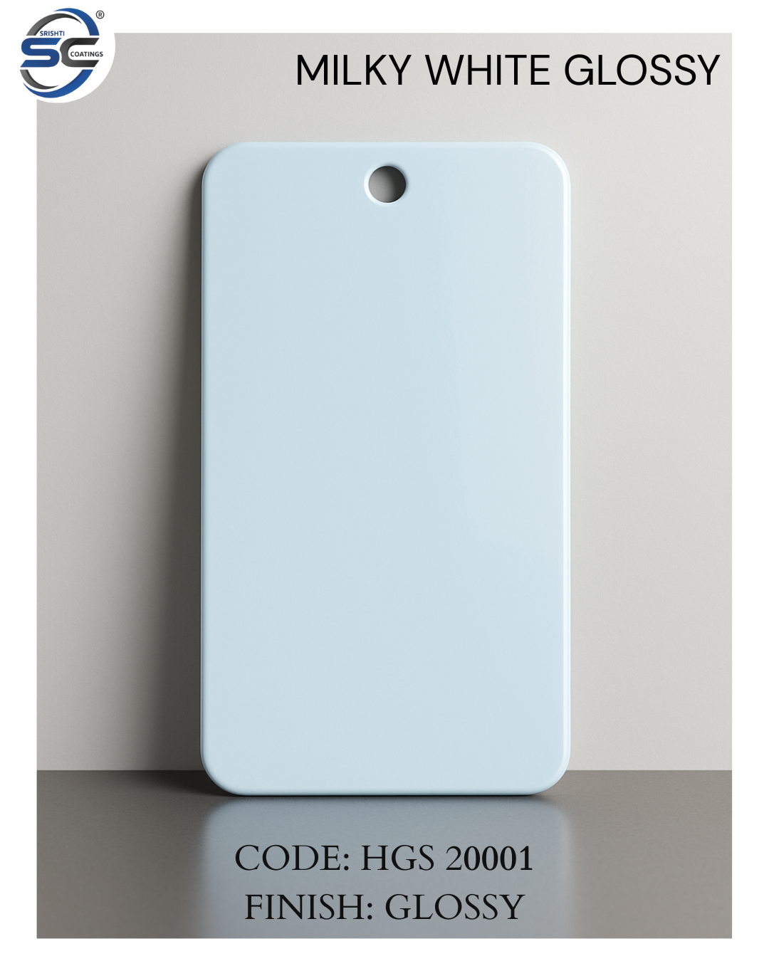 MILKY WHITE GLOSSY POWDER COATED panel by Srishti Coatings (Srishti Industries)